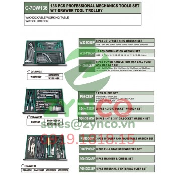 Thùng Đồ Nghề Jonnesway C-7DW136