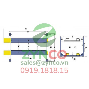 Cầu Nâng 4 Trụ BendPak HDS-27