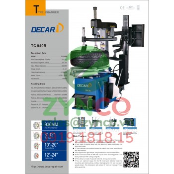 Máy Ra Vào Lốp Decar TC940R